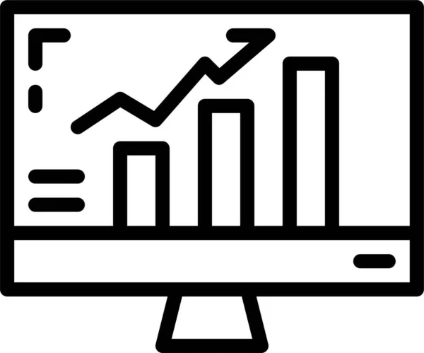Analytics Bar Affärsikon Konturstil — Stock vektor