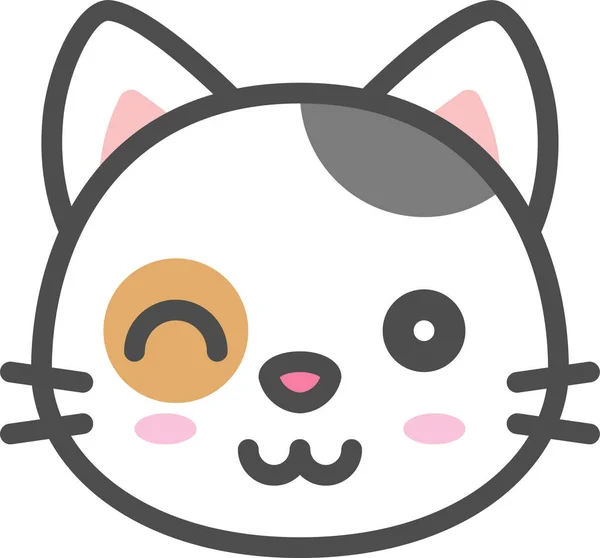 Avatar Calico Cat Icon Filledoutline Style — Stockový vektor