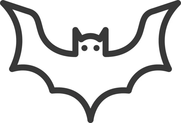 Animal Bat Halloween Icono Estilo Esquema — Vector de stock