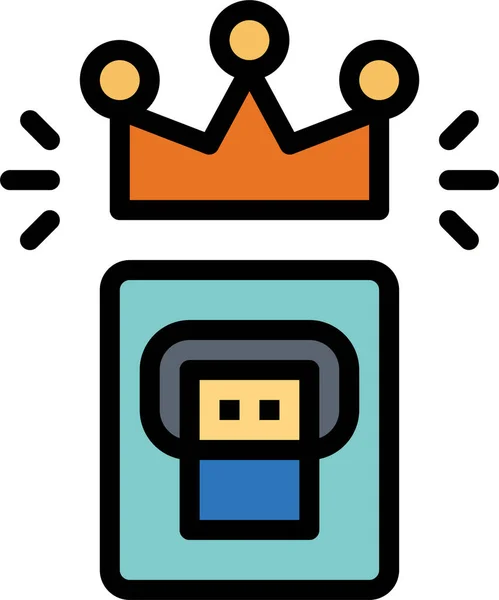 Crown King Seo Icon Filledoutline Style — 스톡 벡터