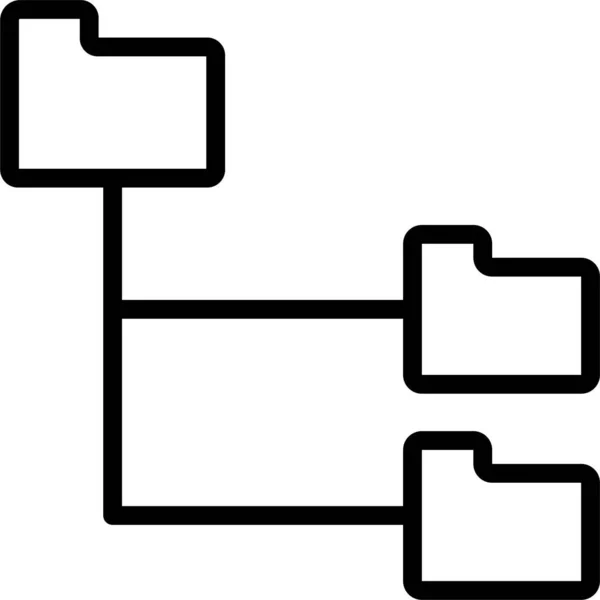 Expandir Icono Jerarquía Carpetas Estilo Esquema — Archivo Imágenes Vectoriales