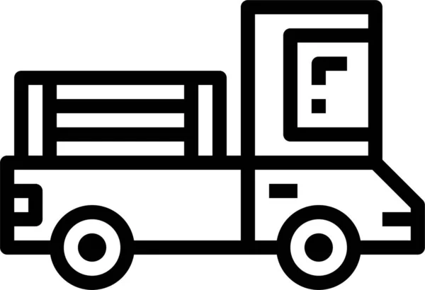 Ikon Outline Truk Pickup Dalam Gaya Outline - Stok Vektor