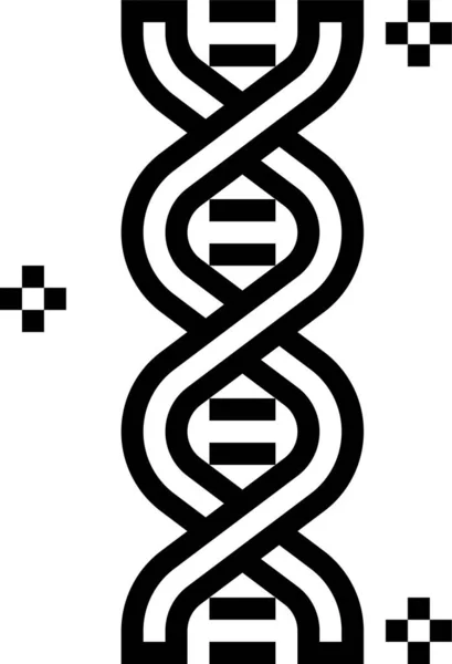 生物Dna基因图标的轮廓风格 — 图库矢量图片