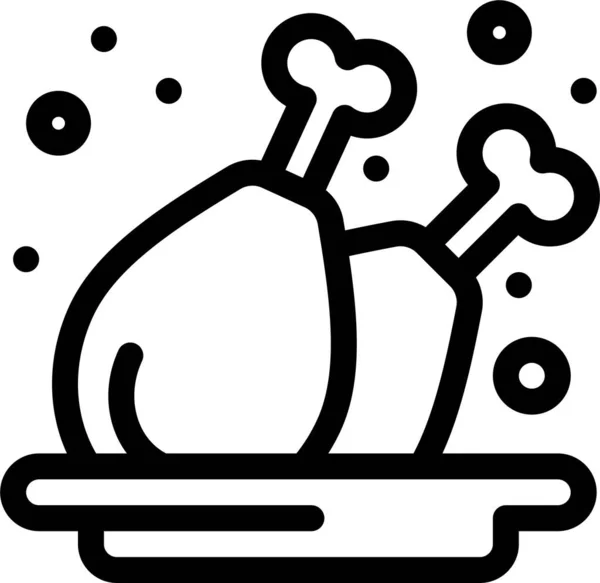 Икона Куриной Ножки Категории Пищевых Напитков — стоковый вектор