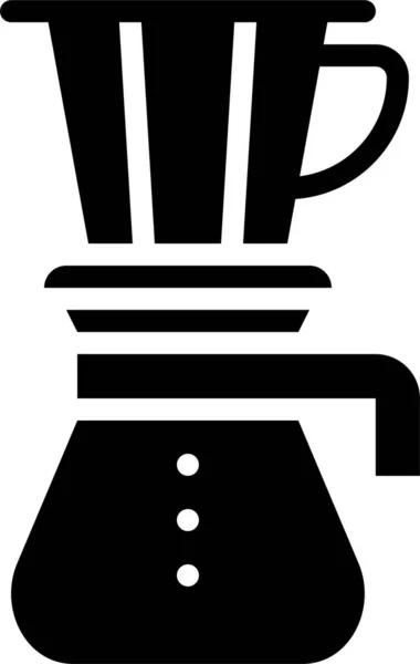 Cafe Coffee Drip Icon Solid Style — 图库矢量图片