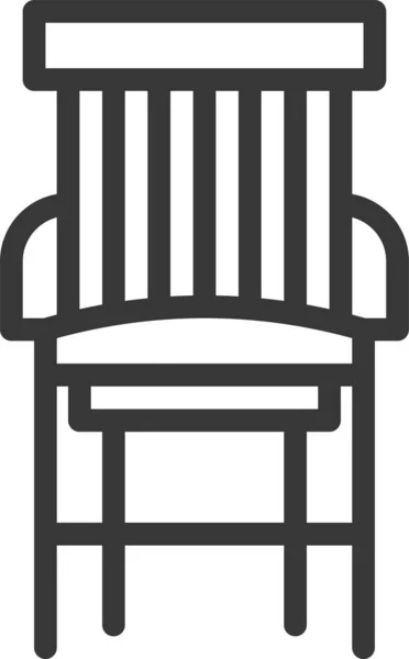 Значок Кресла Стула Очертаниях — стоковый вектор