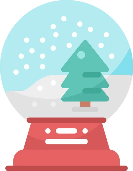 Μπάλα Χριστούγεννα Εικονίδιο Διακόσμηση Επίπεδη Στυλ — Διανυσματικό Αρχείο