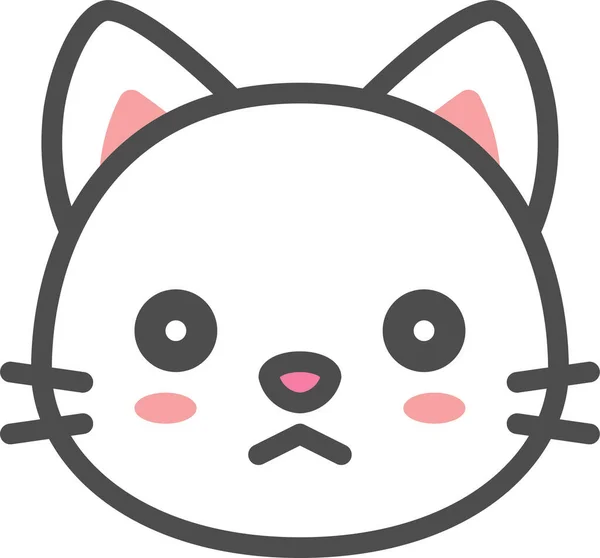 Avatar Gato Lindo Icono Filledoutline Estilo — Vector de stock