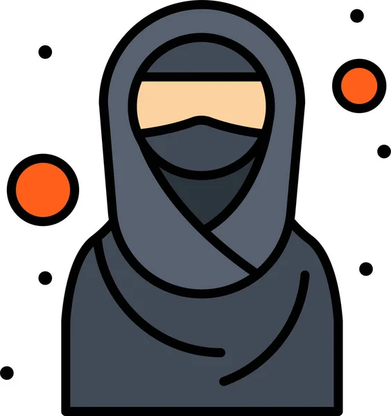 Mädchen Hidschab Islamische Ikone Ramadaneid Kategorie — Stockvektor