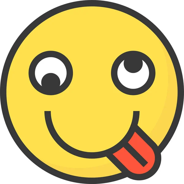 Emoji Emoticon Expression Icon Filledoutline Style — Stock Vector