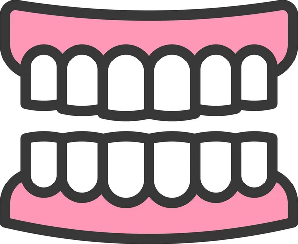 Odontoiatria Icona Protesi Dentaria Riempitostile Contorno — Vettoriale Stock