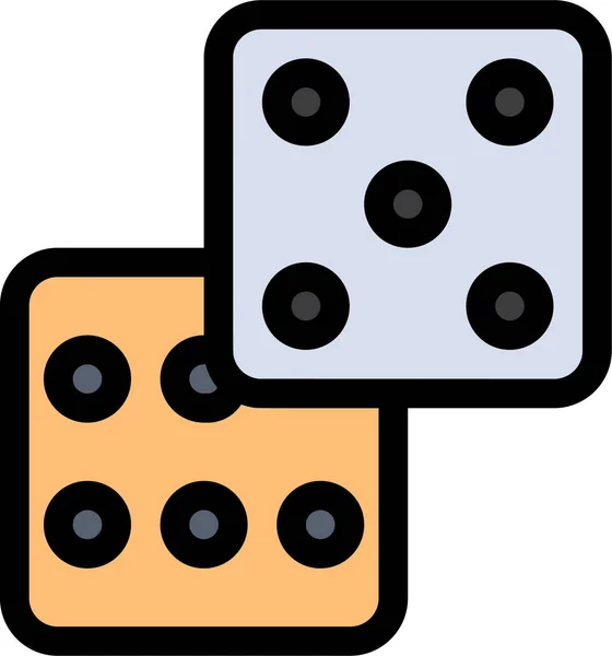 Casino Würfel Glücksspiel Symbol Gemischter Kategorie — Stockvektor
