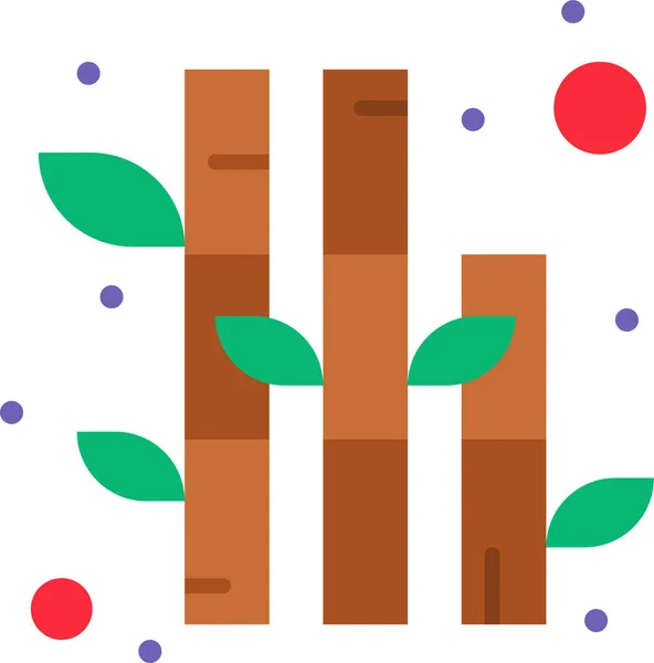 Bamboo Nature Plant Icon Flat Style — Stockový vektor