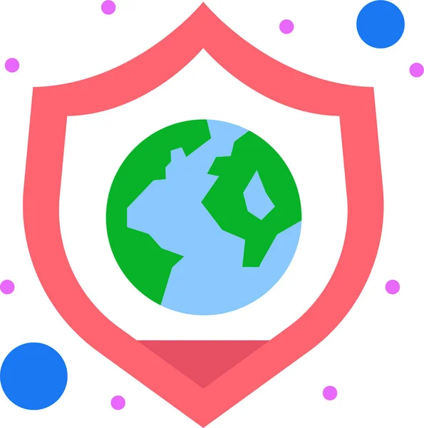 Globo Proteger Icono Seguridad Categoría Ecologíaecologismo — Vector de stock