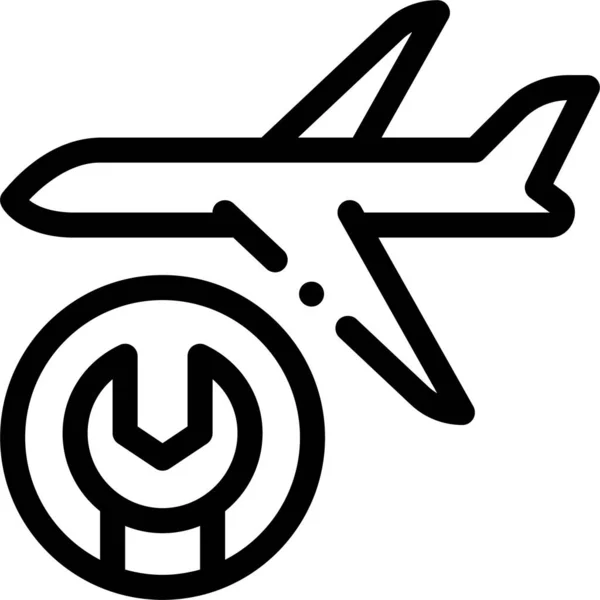 Icono Del Motor Avión Avión Estilo Esquema — Archivo Imágenes Vectoriales
