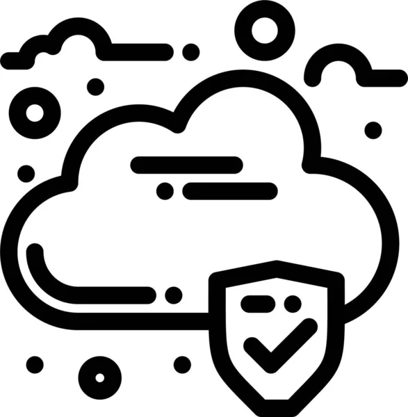 Icono Seguridad Datos Nube — Vector de stock