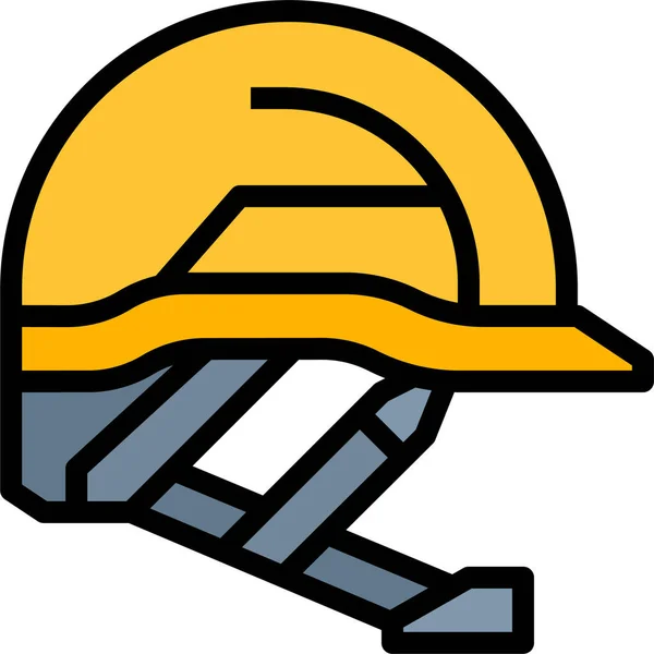 Construction Helmet Safety Icon Filledoutline Style — 图库矢量图片