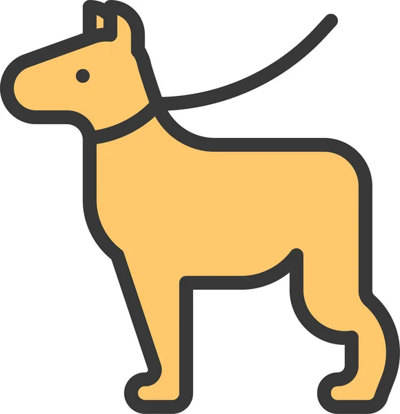 Correa Para Perros Icono Correa Perro Estilo Filledoutline — Vector de stock