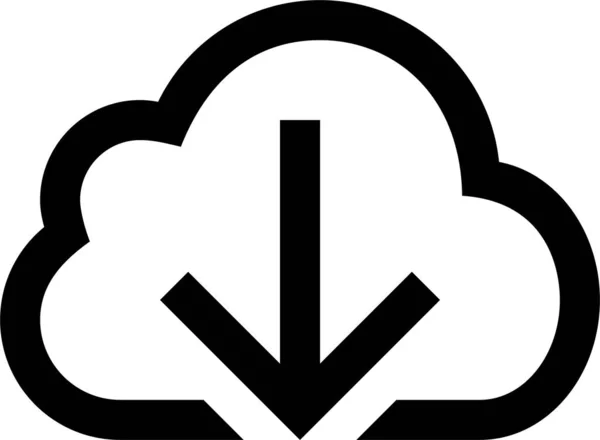 Cloud Naar Beneden Downloaden Pictogram Grote Lijnen — Stockvector