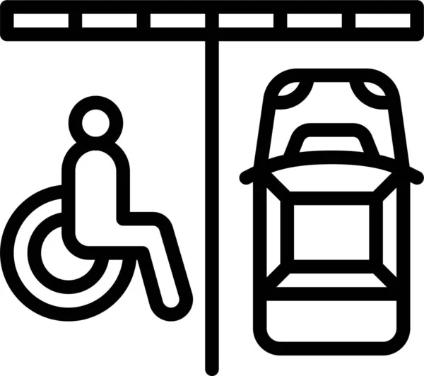 Ícone Tráfego Veículo Estacionamento Estilo Esboço —  Vetores de Stock