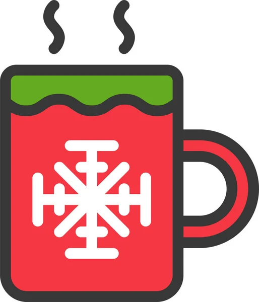 Christmas Drinks Mug Icon Filledoutline Style — 图库矢量图片