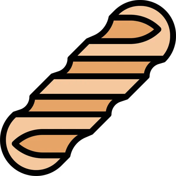 Icône Cuisson Four Baguette Dans Style Filledoutline — Image vectorielle