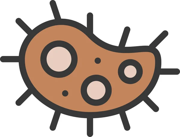 Bacteria Cell Disease Icon Filledoutline Style — Stock Vector