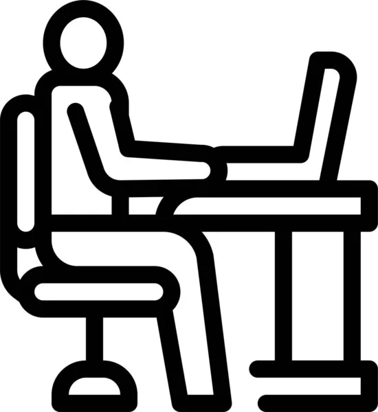 Crachá Cadeira Homem Ícone Estilo Esboço —  Vetores de Stock