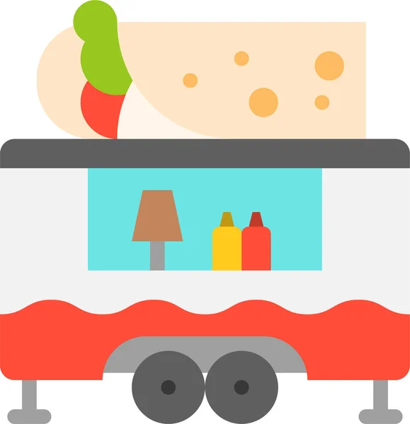 Burrito Essen Mexikanische Ikone Flachen Stil — Stockvektor
