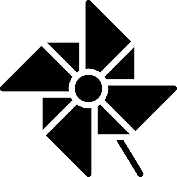Икона Ветра Весенней Игрушки Твердом Стиле — стоковый вектор
