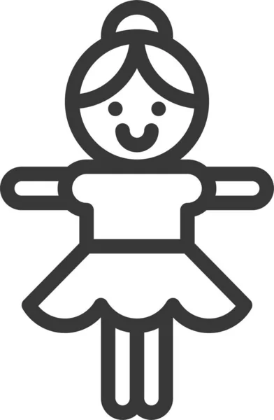 Baby Bauble Doll Icon Outline Style — 图库矢量图片