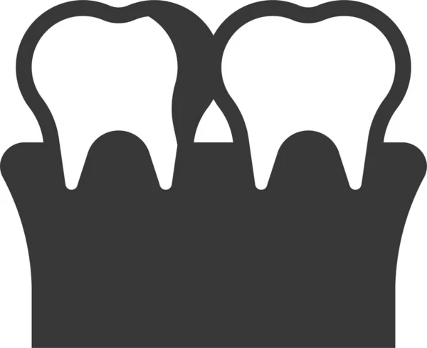 Icono Las Encías Odontología Dental Estilo Sólido — Vector de stock