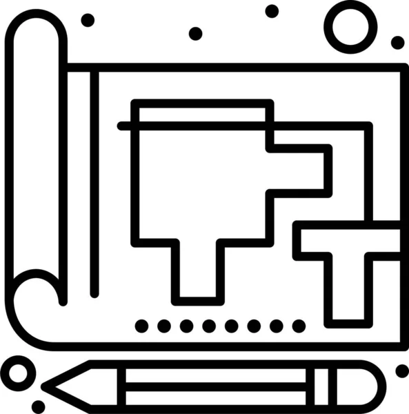 Icona Disegno Documento Blu Nella Categoria Toolsconstruction — Vettoriale Stock