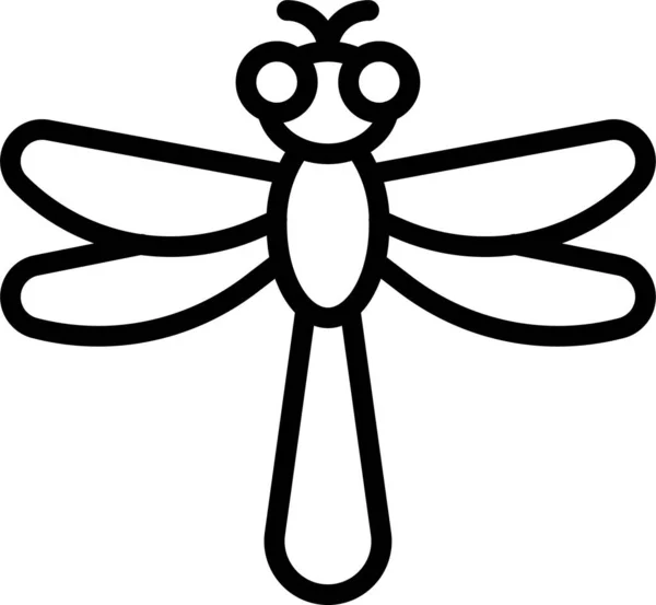 Икона Насекомого Стрекозы Летней Категории — стоковый вектор