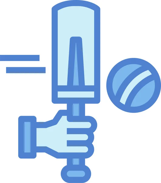 Bate Icono Mano Cricket Categoría Deporte — Vector de stock