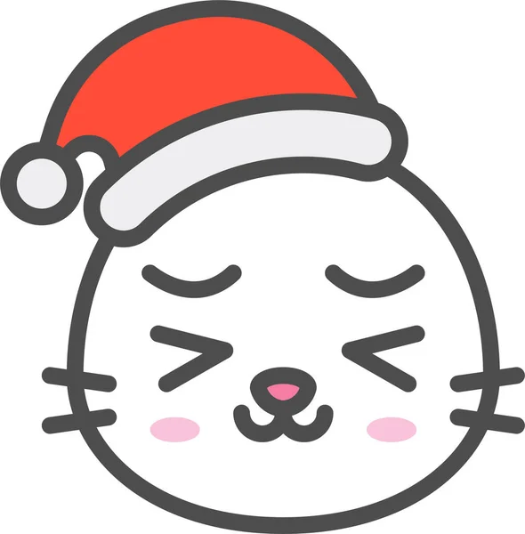 Avatar Animal Icono Navidad Estilo Filledoutline — Vector de stock