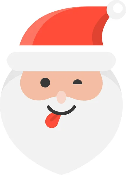 Avartar Emoji Santa Icono Estilo Plano — Archivo Imágenes Vectoriales