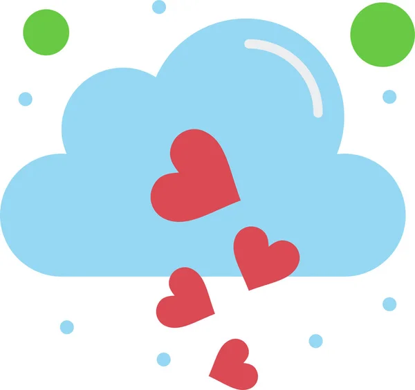 Cloud Fall Heart Icon Loveromance Category — Vettoriale Stock