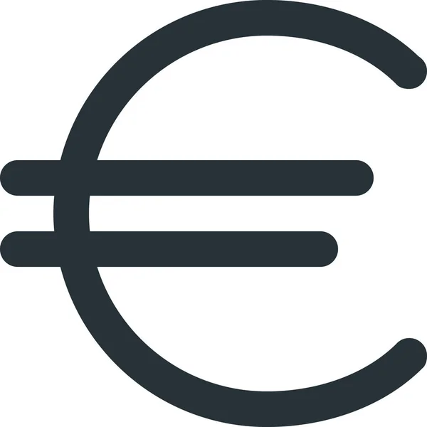 Munteenheid Euro Europa Icoon Contourstijl — Stockvector