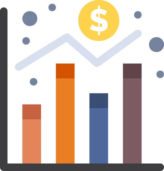 Gráfico Ícone Economia Digital — Vetor de Stock