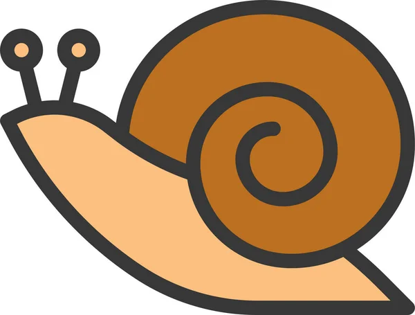 Animal Nature Escargot Icône Dans Style Filledoutline — Image vectorielle