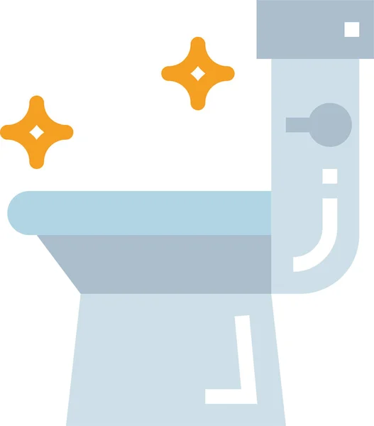 Flush Sanitary Toilet Icon Flat Style — Stock Vector