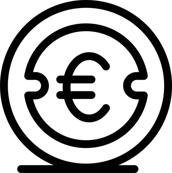 Moneda Euro Icono Financiero Categoría Gestión Empresarial — Vector de stock