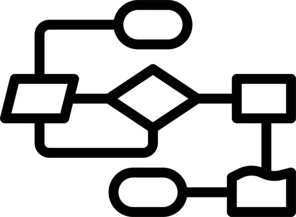 Icône Plan Flux Graphique Dans Style Contour — Image vectorielle