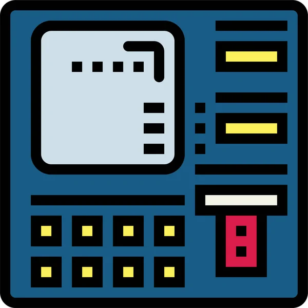 Icono Moneda Bancaria Atm Estilo Filledoutline — Archivo Imágenes Vectoriales