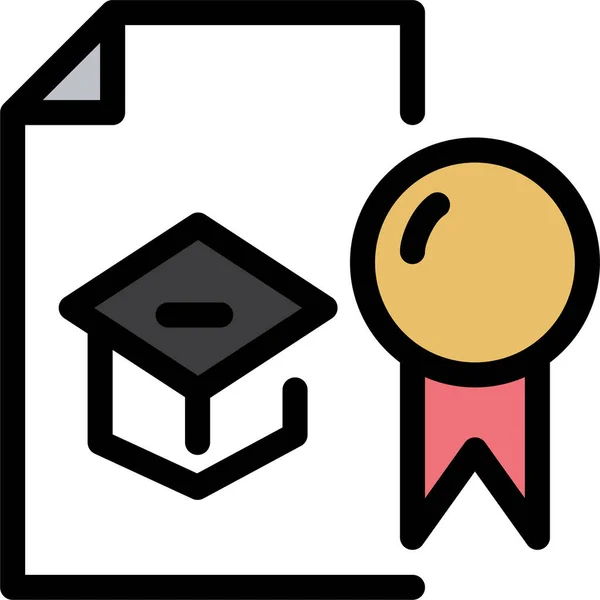 Certificado Diploma Icono Educación — Vector de stock