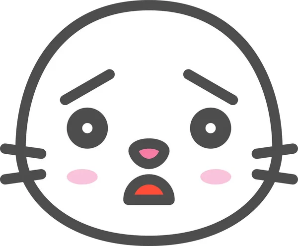 Icona Emoji Avatar Animale Pieno Stile Contorno — Vettoriale Stock