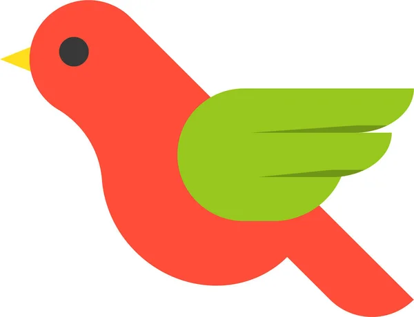 Животная Птица Веселая Икона Плоском Стиле — стоковый вектор