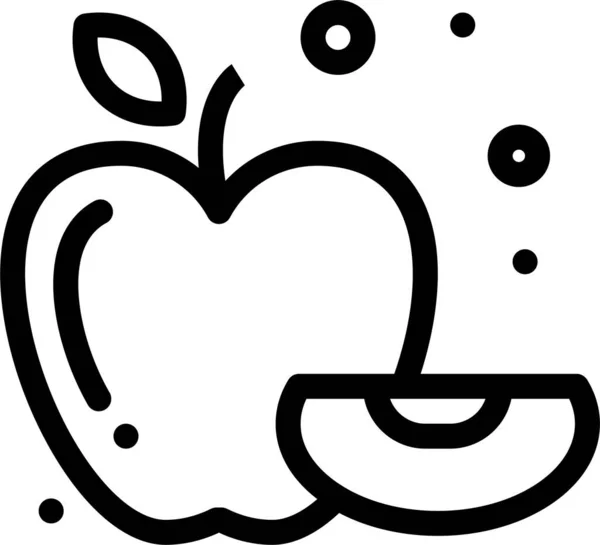 Manzana Fruta Icono Categoría Bebidas Alimenticias — Vector de stock