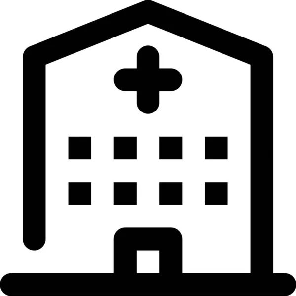 Building Doctor Hospital Icon Outline Style — Stock Vector